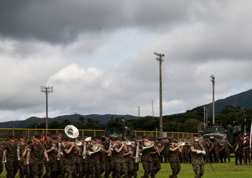 Sgt. Maj. Lee passes the sword