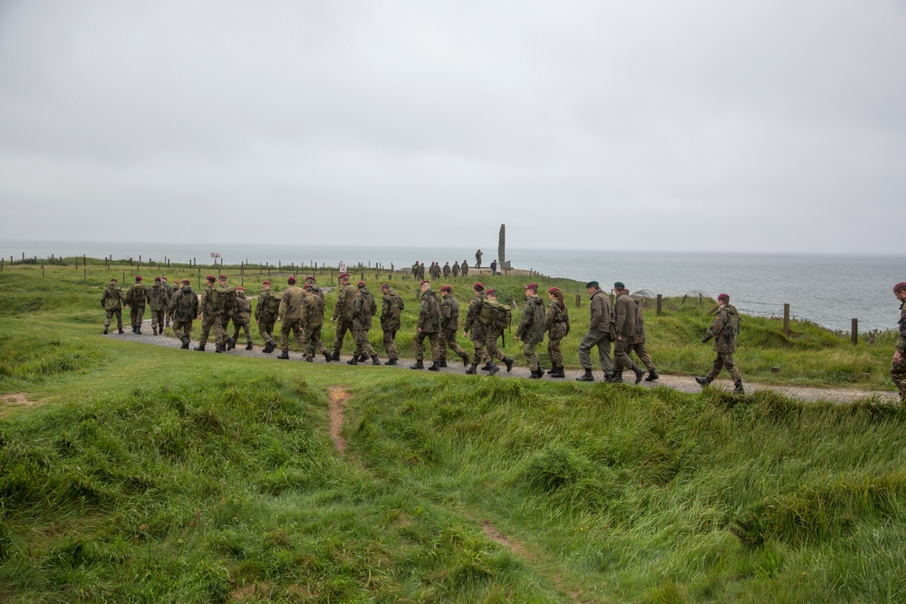 U.S. and German Soldiers visit Pointe du Hoc together