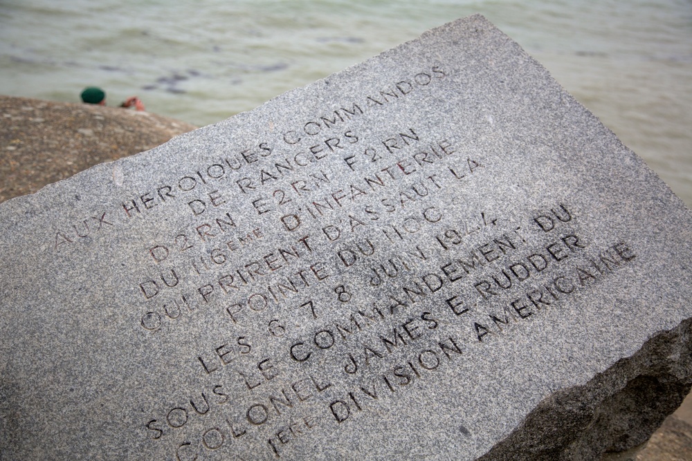 U.S. and German Soldiers visit Pointe du Hoc together