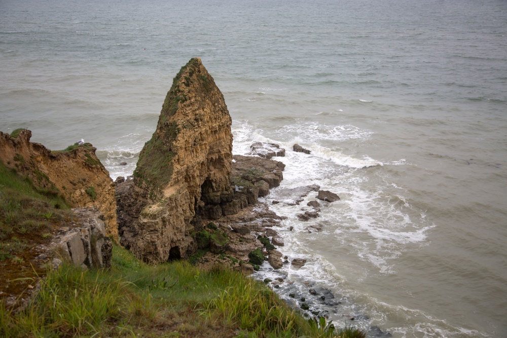 U.S. and German Soldiers visit Pointe du Hoc together