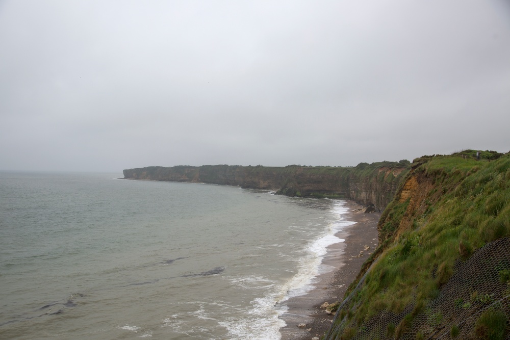 U.S. and German Soldiers visit Pointe du Hoc together