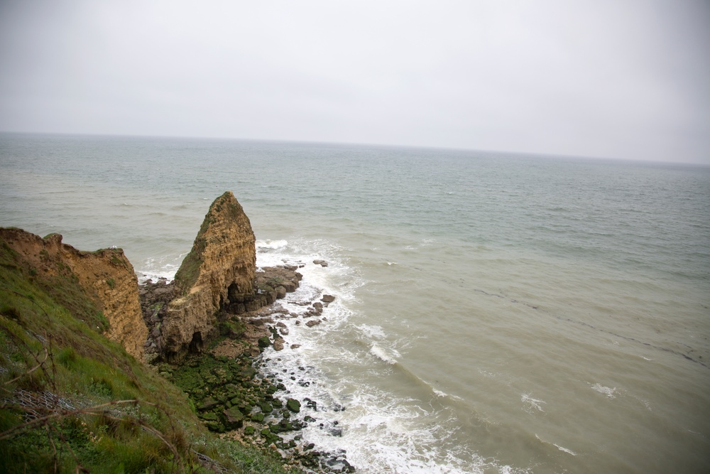 U.S. and German Soldiers visit Pointe du Hoc together