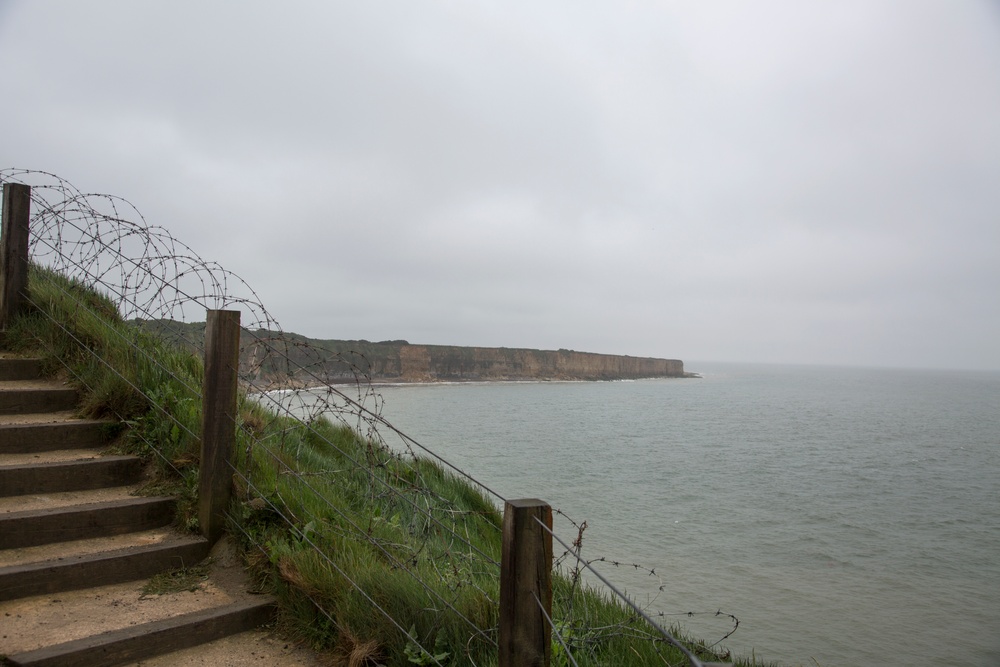 U.S. and German Soldiers visit Pointe du Hoc together