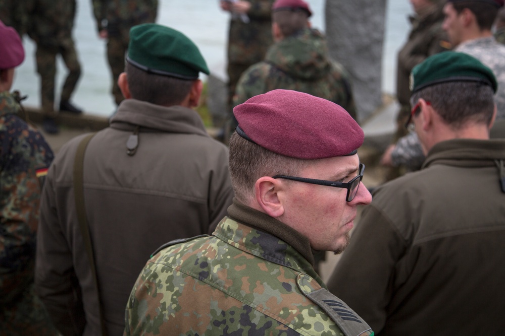 U.S. and German Soldiers visit Pointe du Hoc together