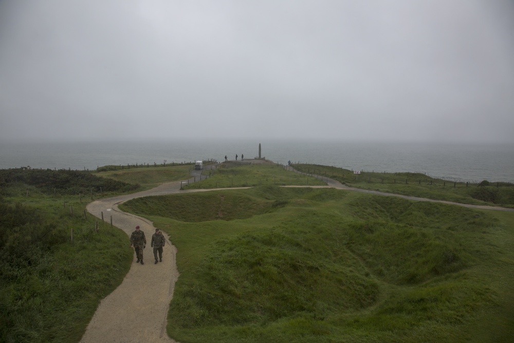 U.S. and German Soldiers visit Pointe du Hoc together