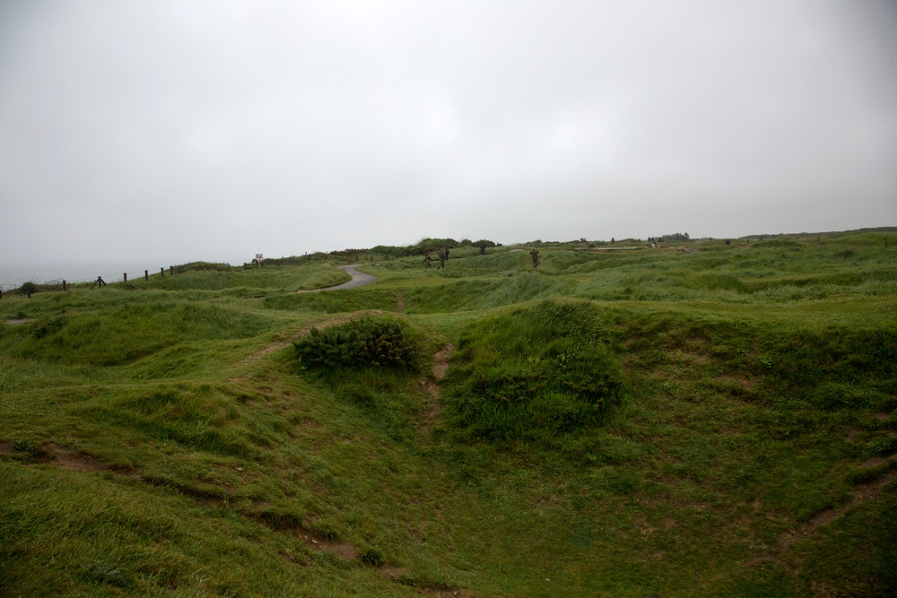 U.S. and German Soldiers visit Pointe du Hoc together