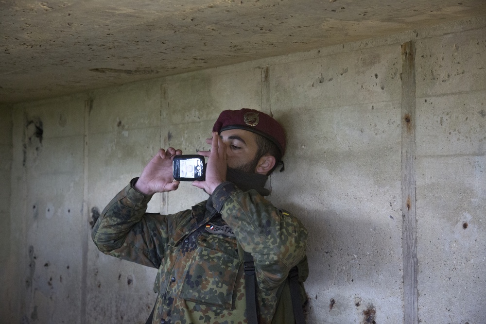 U.S. and German Soldiers visit Pointe du Hoc together