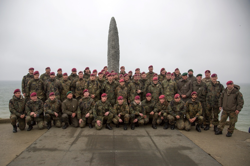 U.S. and German Soldiers visit Pointe du Hoc together