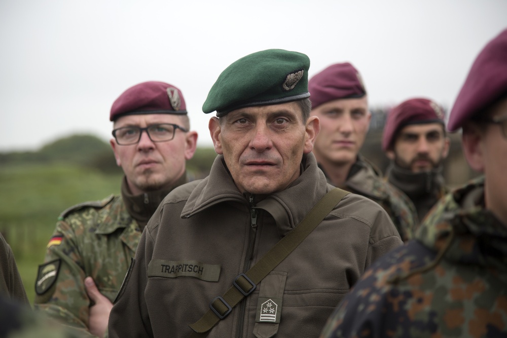 U.S. and German Soldiers visit Pointe du Hoc together