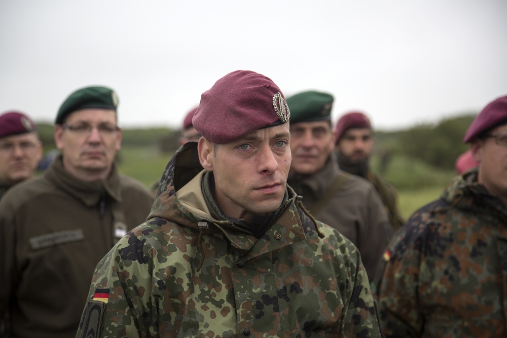 U.S. and German Soldiers visit Pointe du Hoc together