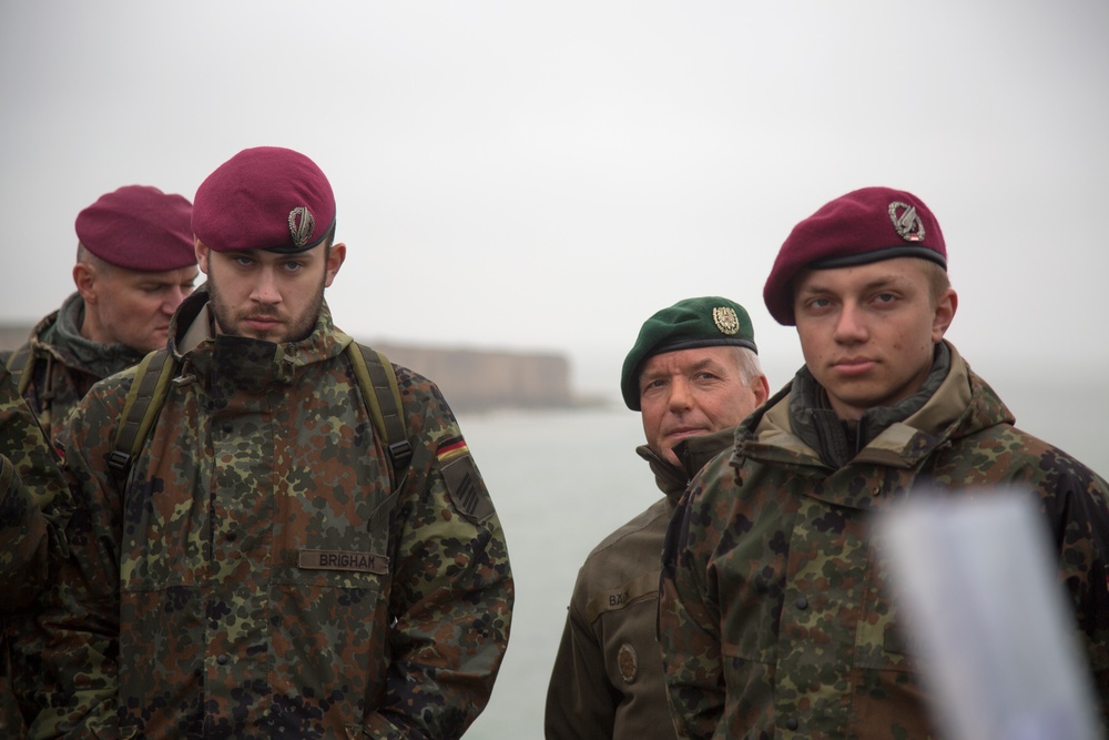 U.S. and German Soldiers visit Pointe du Hoc together