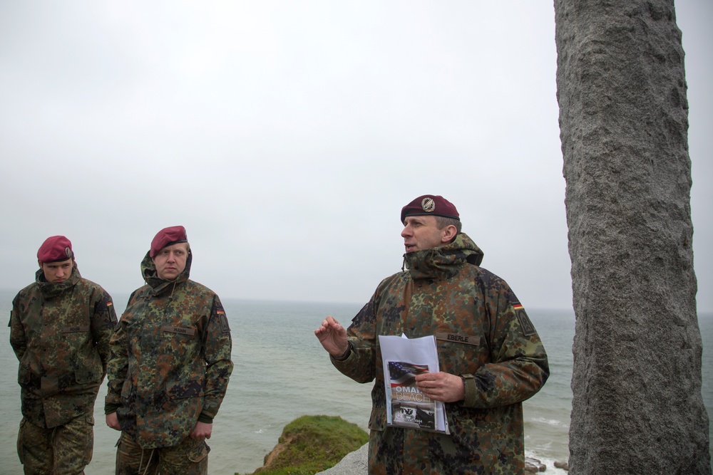 U.S. and German Soldiers visit Pointe du Hoc together