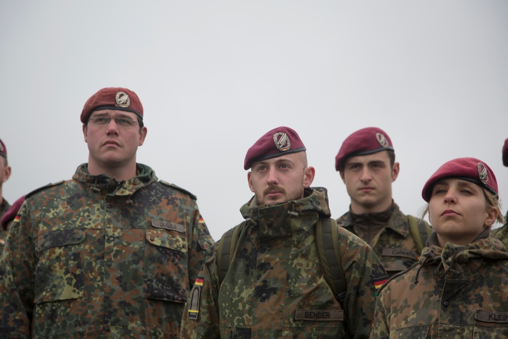 U.S. and German Soldiers visit Pointe du Hoc together