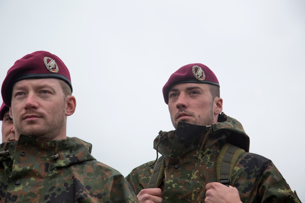 U.S. and German Soldiers visit Pointe du Hoc together