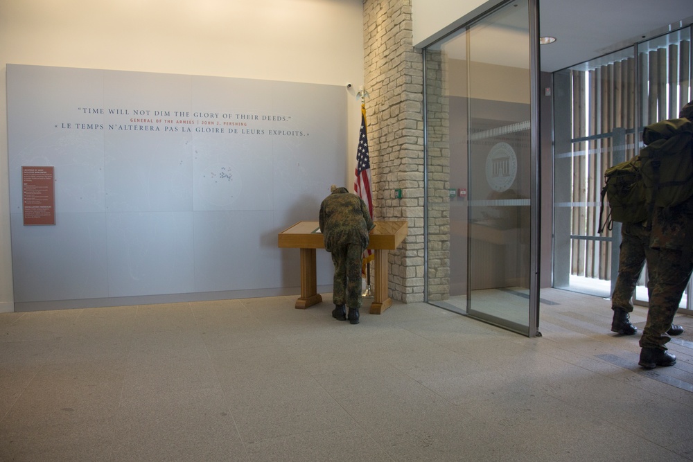 U.S. and German Soldiers visit Pointe du Hoc together