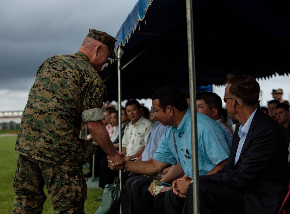 Col. Sean McBride says goodbye to local Okinawan friends