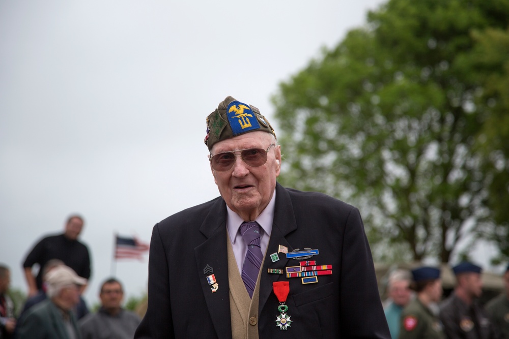 Ceremony at USAAF Monument in Picauville