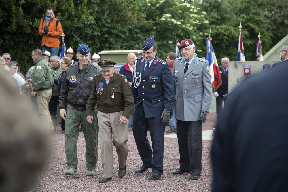Ceremony at USAAF Monument in Picauville