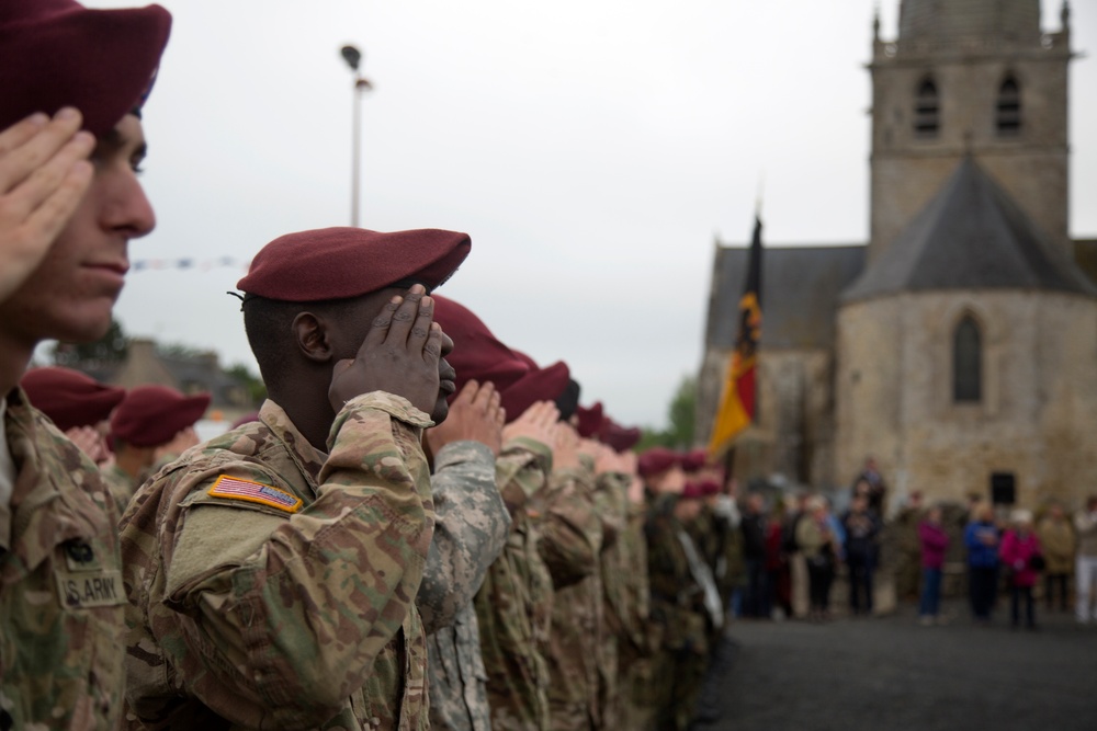 Ceremony at USAAF Monument in Picauville