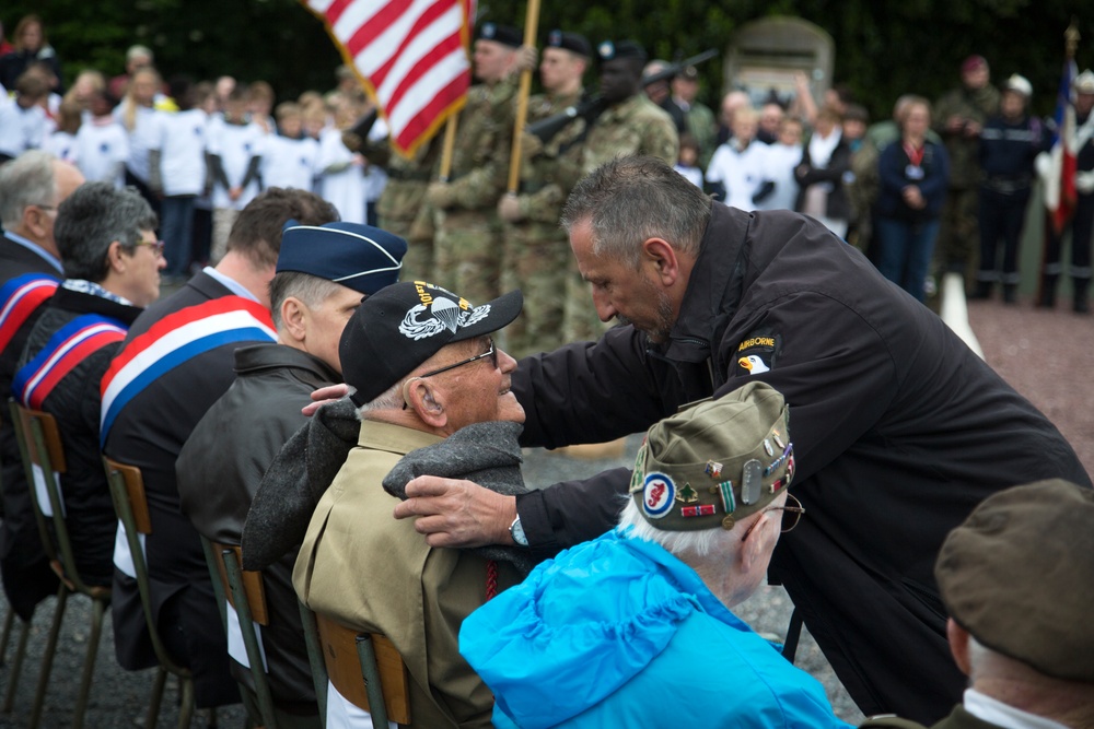 Ceremony at USAAF Monument in Picauville
