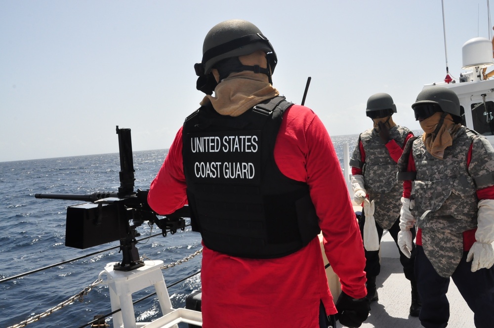 Coast Guard Cutter Heriberto Hernandez participates in Tradewinds 2016 gunnery exercise