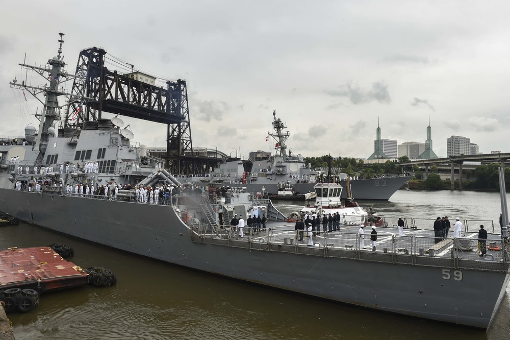 U.S. Navy ships arrive for Rose Fest Fleet Week