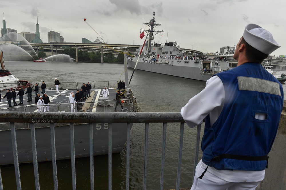 U.S. Navy ships arrive for Rose Fest Fleet Week