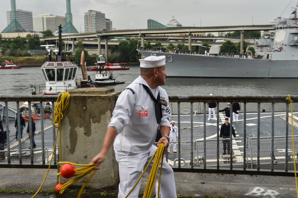 U.S. Navy ships arrive for Rose Fest Fleet Week