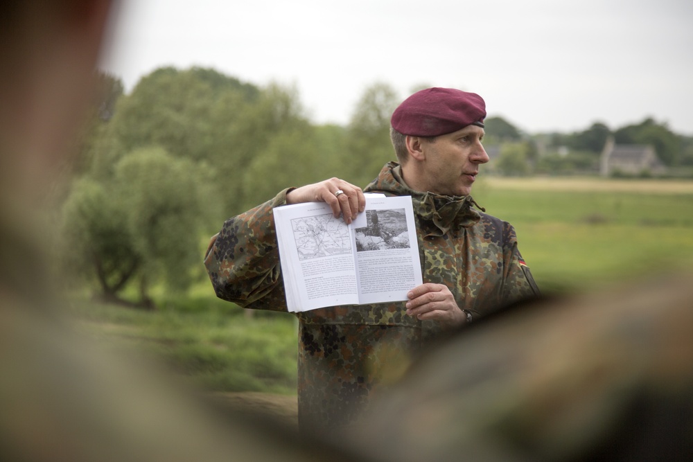 U.S. Army and German paratroopers visit Iron Mike Memorial together