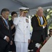 ADM Harris Salutes During Memorial