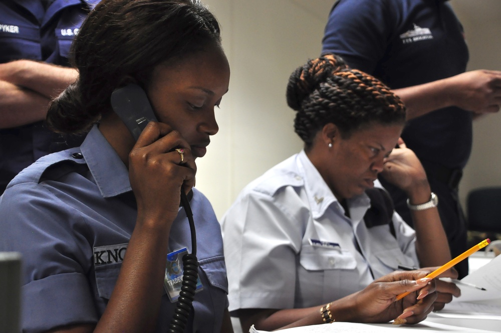 Coast Guard creates mock operations center for Exercise Tradewinds 2016