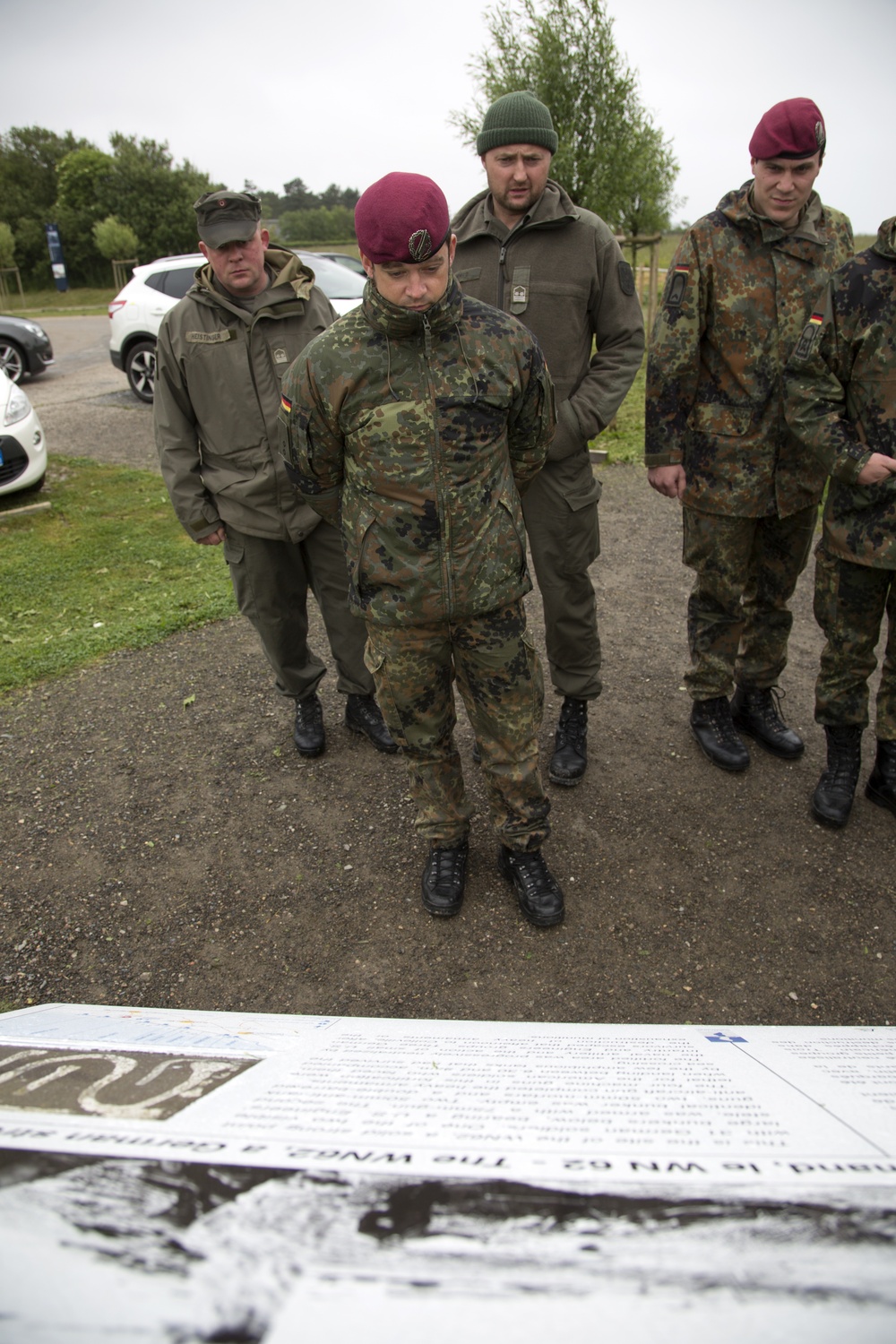 U.S. Army and German paratroopers visit Omaha Beach together