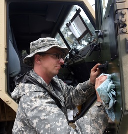 Task Force Red Wolf Soldiers clean it, inspect it and send it home