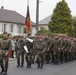 German Soldiers participate in a joint ceremony with U.S. Soldiers in Picauville, France