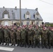 German Soldiers participate in a joint ceremony with U.S. Soldiers in Picauville, France