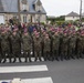 German Soldiers participate in a joint ceremony with U.S. Soldiers in Picauville, France