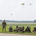 U.S. Army and Dutch and Belgium paratroopers conduct jump training from a Skyvan