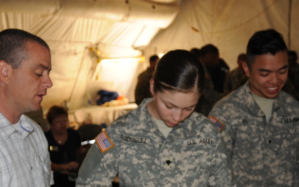 2nd Medical Brigade Soldiers learn how to perform surgical intubation