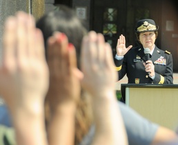 Recruits swear oath during Army Birthday celebration