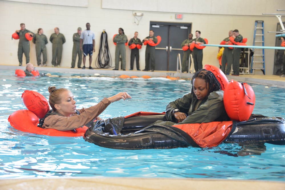 165th AW Conduct Water Survival Training