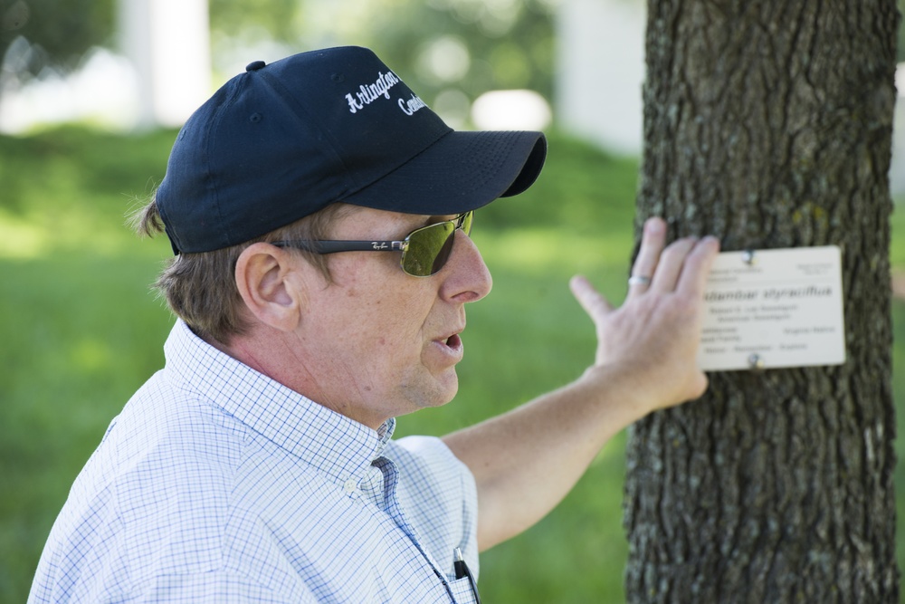 Steve Van Hoven, Arlington National Cemetery’s horticulture division chief, conducts a tour in ANC