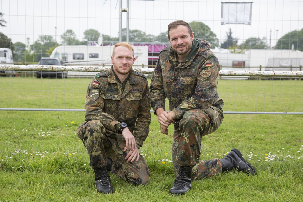 German Soldiers pose for a photo after sustained airborne training