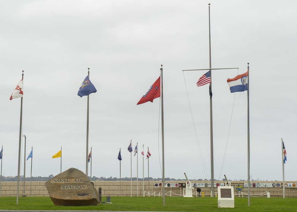 Naval Air Station North Island U.S. Flag at Half-Staff