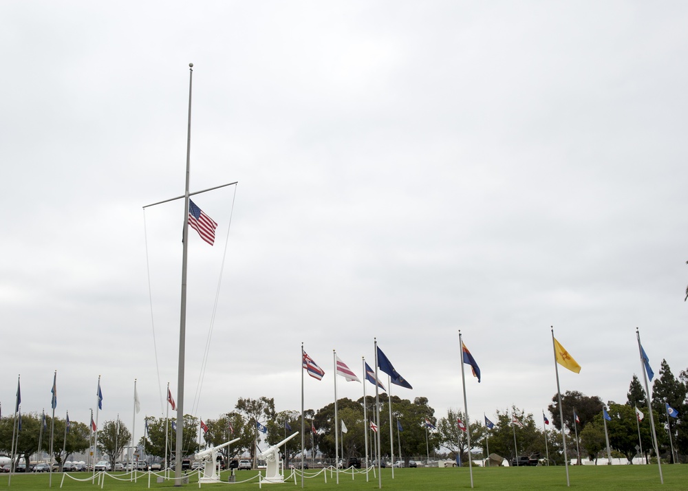 Naval Air Station North Island U.S. Flag at Half-Staff