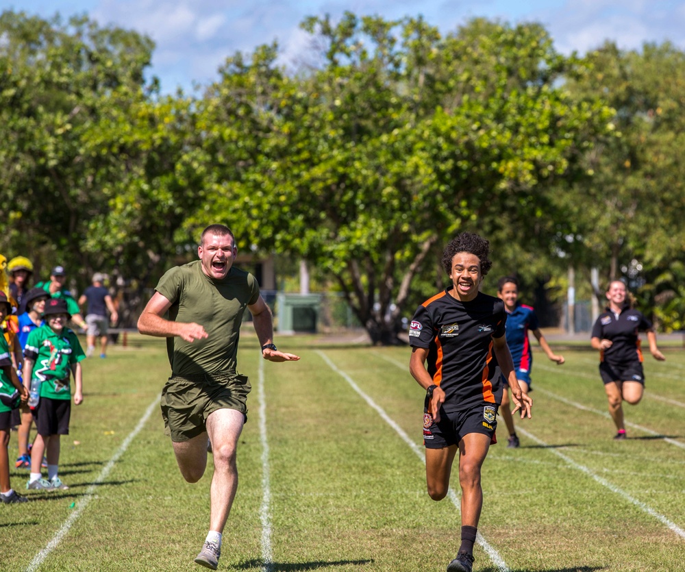 Ready, set, go! Marines volunteer at sports day event