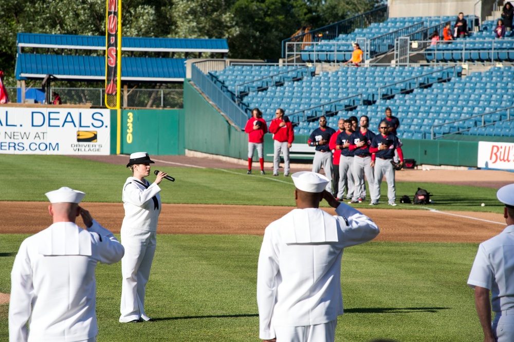 Sailors Participate in Patriotic Opener at Chiefs Game