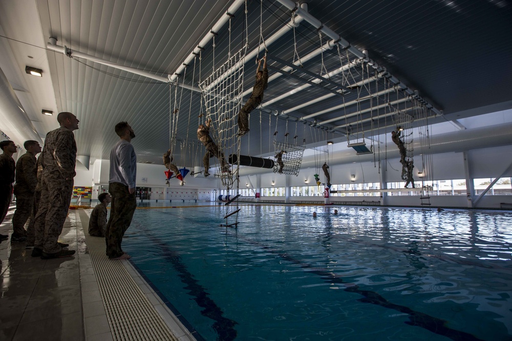 Water obstacle course challenges Marines