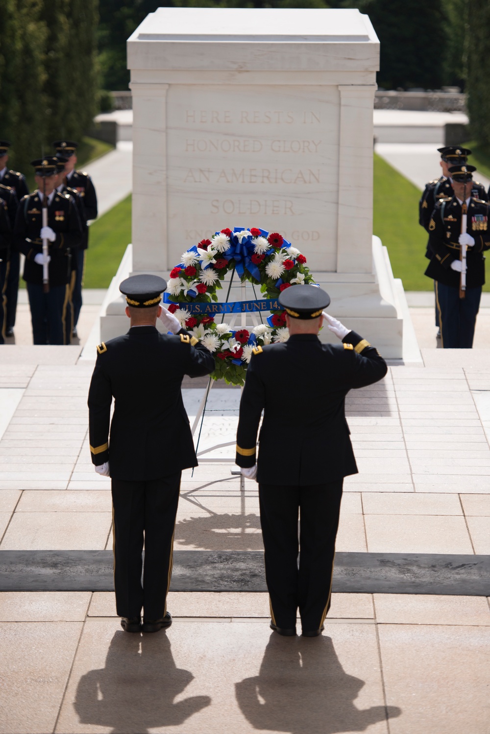 Wreath laying at the Tomb of the Unknown Soldier in Arlington National Cemetery for the Army’s 241st Birthday