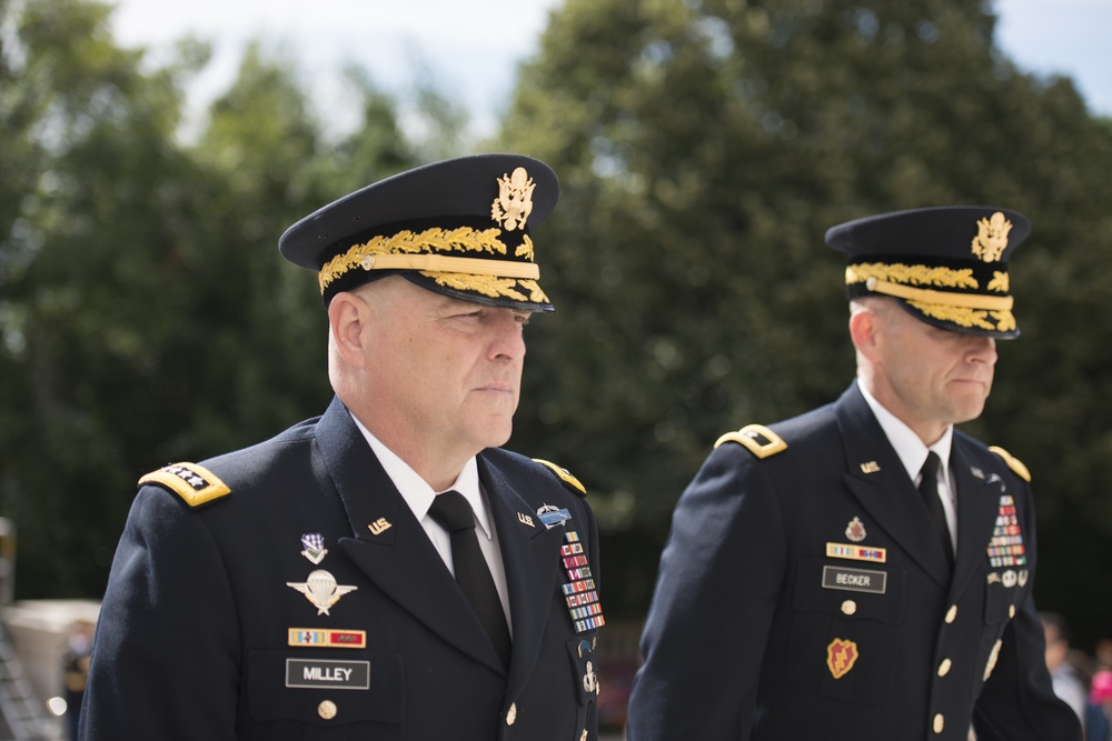 Wreath laying at the Tomb of the Unknown Soldier in Arlington National Cemetery for the Army’s 241st Birthday