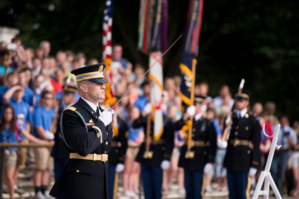 Wreath laying at the Tomb of the Unknown Soldier in Arlington National Cemetery for the Army’s 241st Birthday